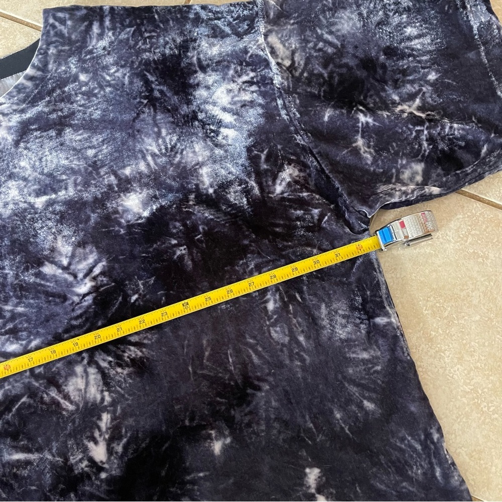 J Jill Top Women 3X Pure Tie-Dyed Deep Blue Velvet Boat Neck Whimsigoth‎ Fairy - Picture 4 of 9